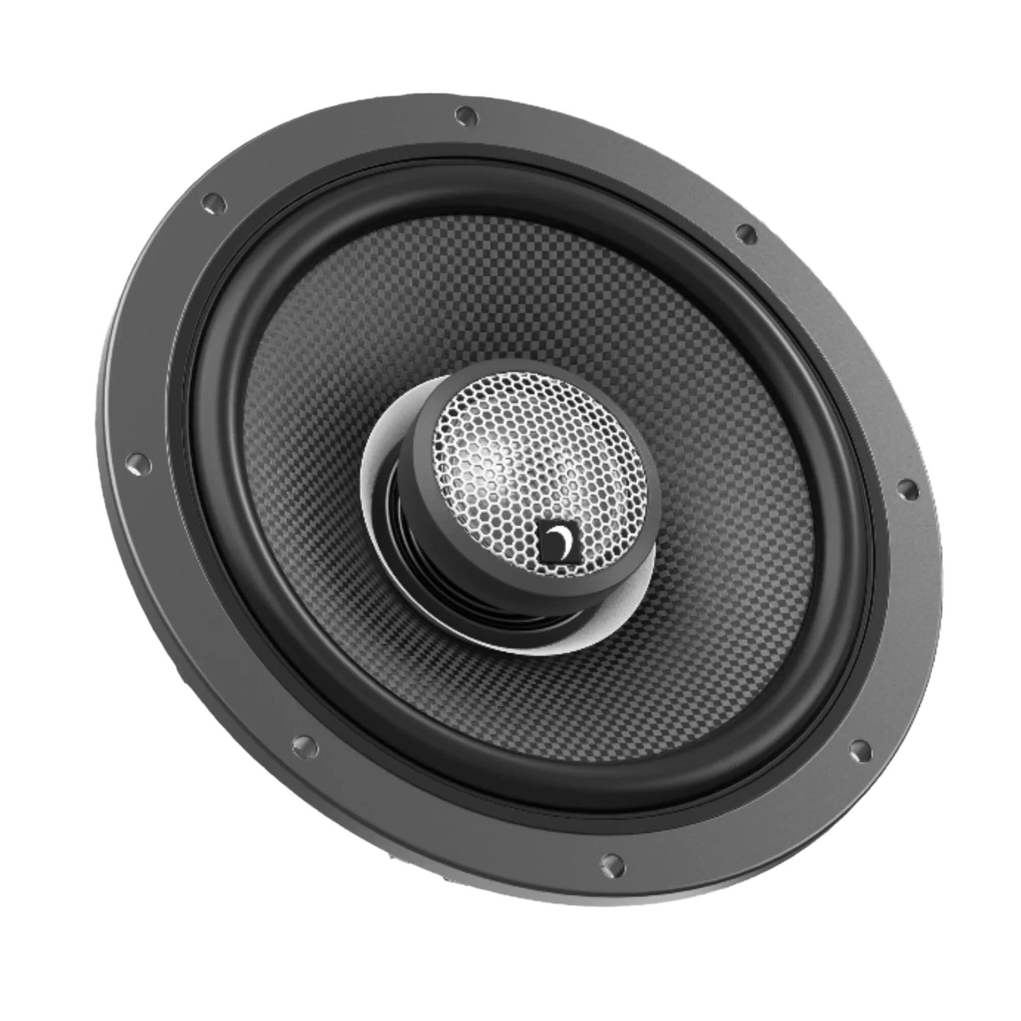 Alt View 1. Diamond Audio - Diamond Audio HXM65F2BK Motosport 2-way 6.5" 2-ohm Flush Mount Speaker Black Carbon Cone Speaker - 450w Max/150w RMS - Black/Gray.