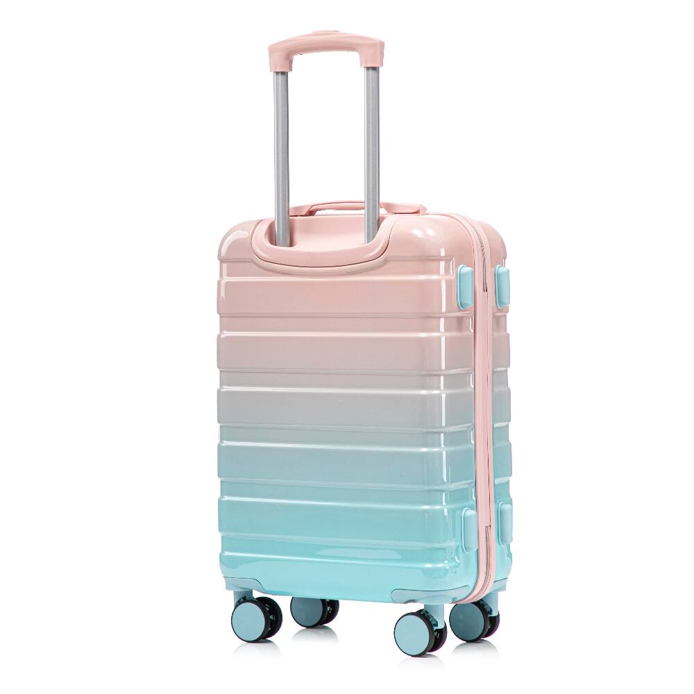 Alt View 10. Ropilly - Ropilly 2 Piece Luggage Set 20 Inch Carry On Suitcase Gradient Color Travel Suitcase PC Hard Shell - Blue+Pink.