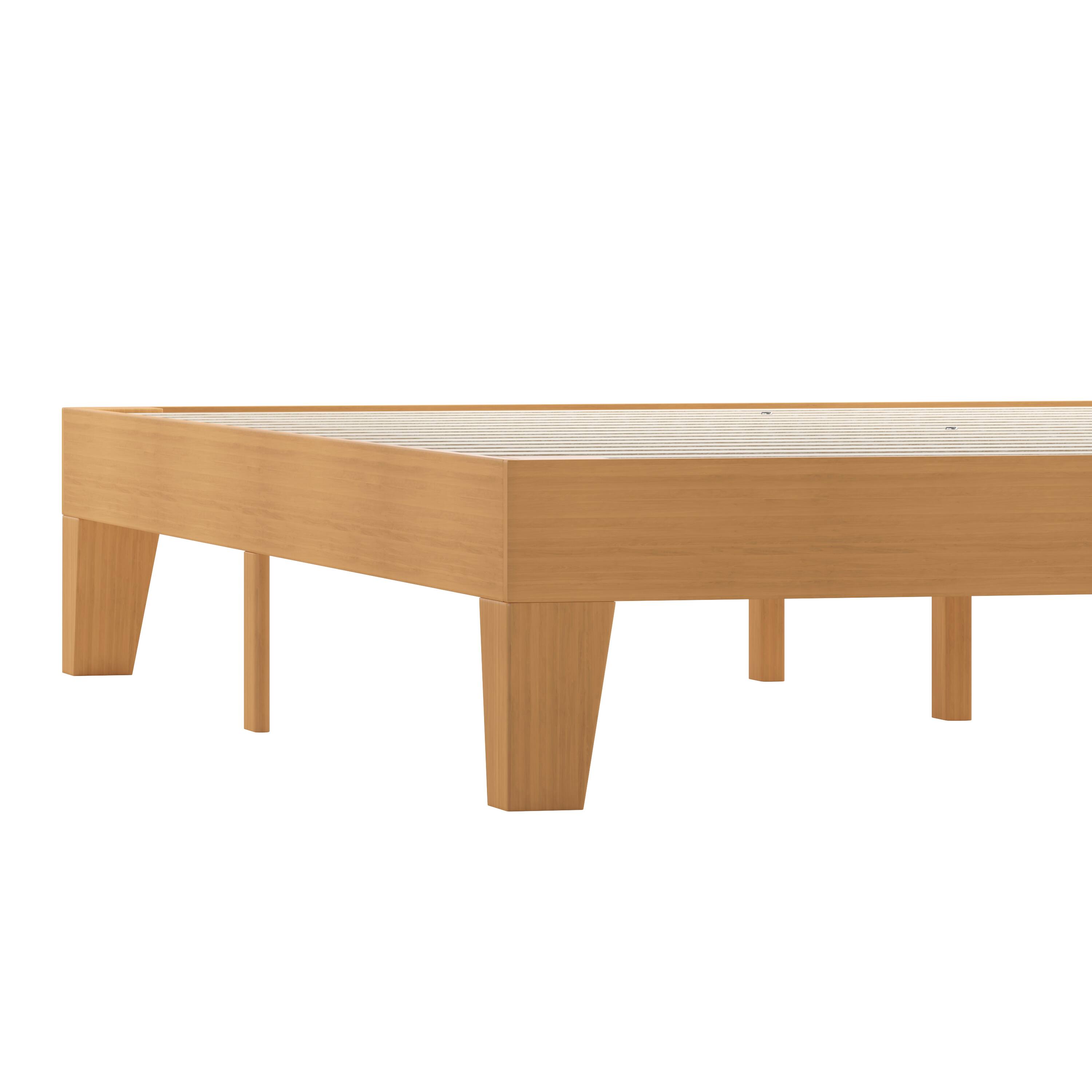 Alt View 9. Emma + Oliver - Avila Wooden Platform Bed with Wooden Support Slats; No Box Spring or Foundation Required - Natural.