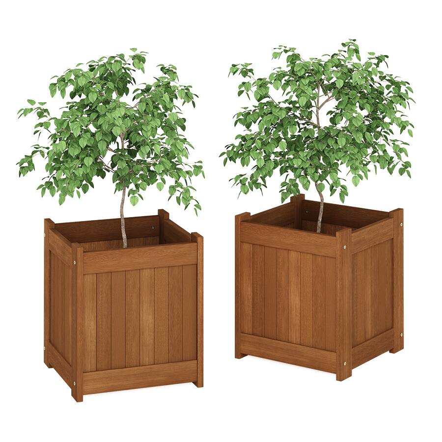 Jardinière Extérieur Jardinières En Bois Tioman Furinno - Lot De 2 Jardinière Extérieur Jardinières En Bois Tioman Furinno - Lot De 2