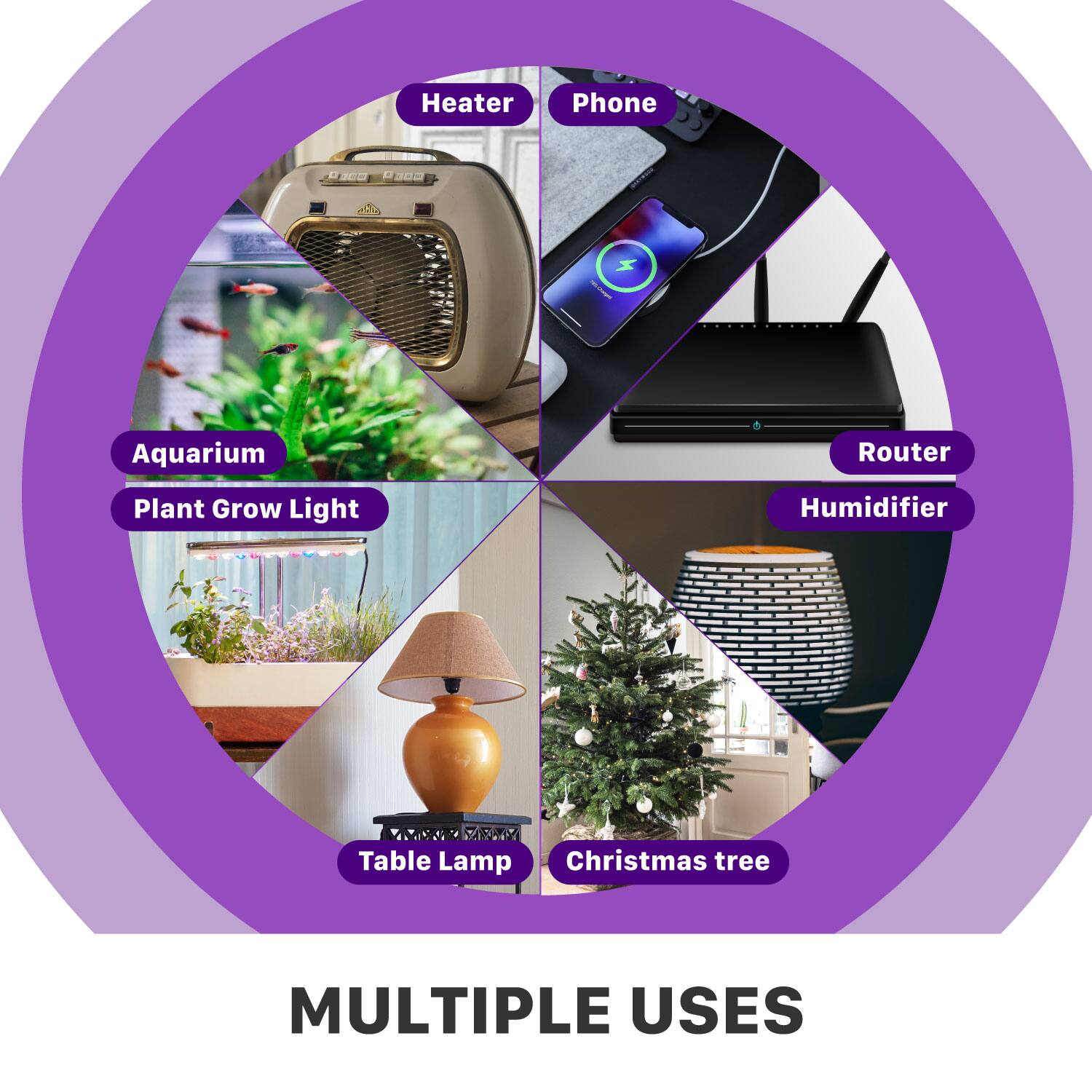 Heater Phone Aquarium Plant Grow Light Humidifier Table Lamp Christmas tree MULTIPLE USES