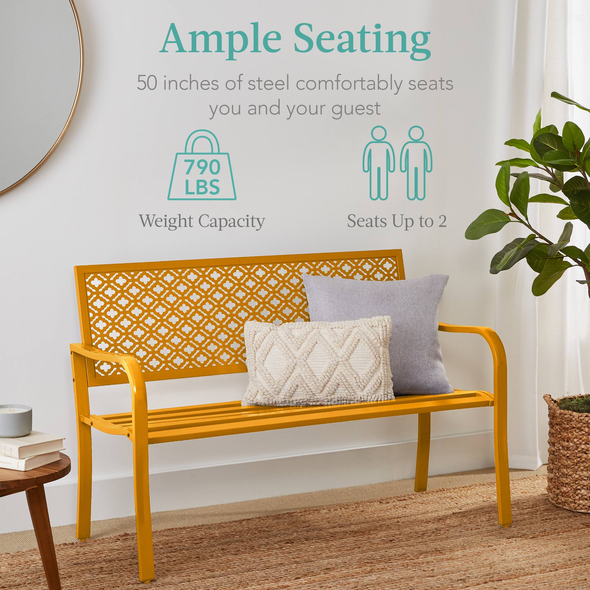 Ample Seating

50 inches of steel comfortably seats you and your guest

790 LBS Weight Capacity

Seats Up to 2