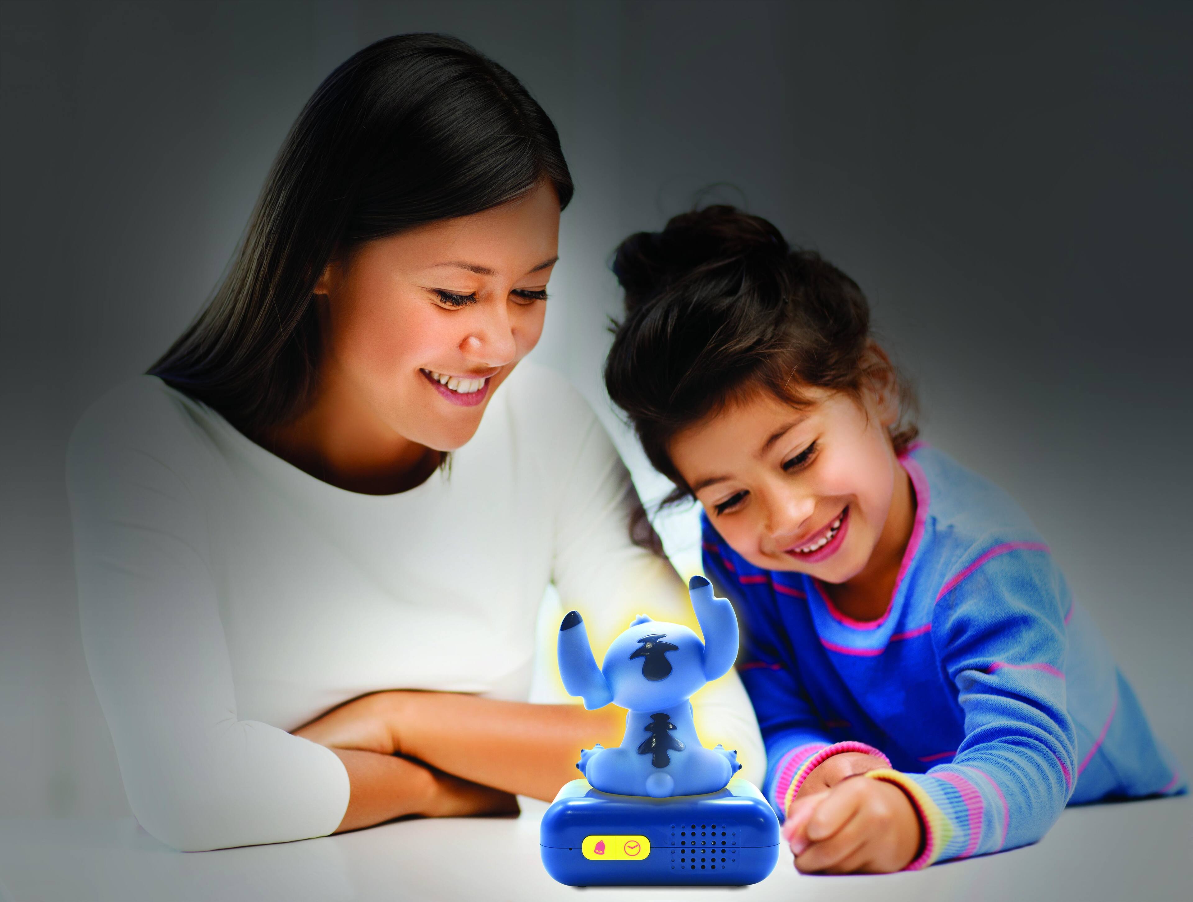Lexibook Disney Stitch Digital Alarm Clock with 3D Night Light