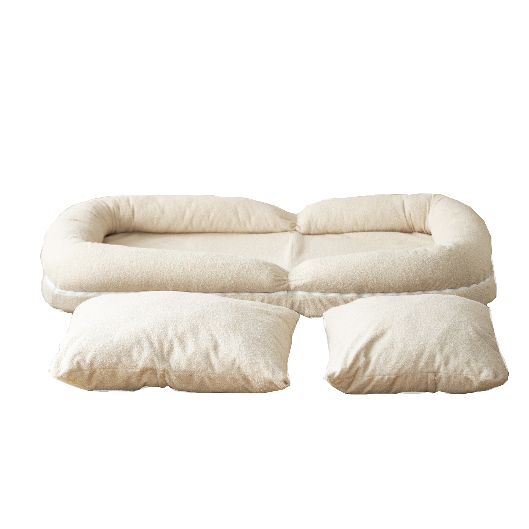 Alt View 2. GOODSILO - Triple Fold Down Convertible Sofa Bed with 18-Position Adjustable Backrest for Versatile Lounging and Sleeping - Beige.