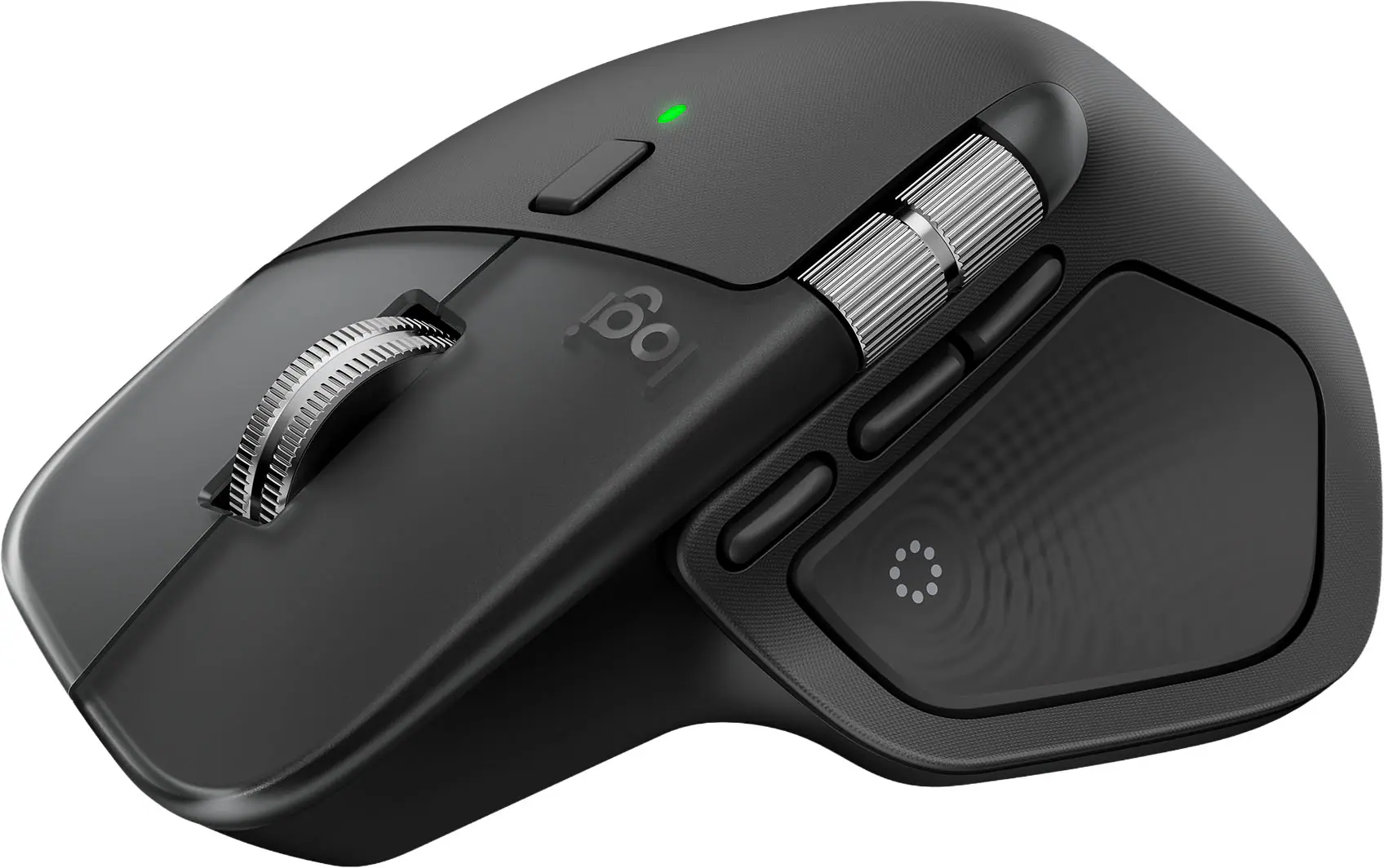 Front. Logitech - MX Master 4 - Black Adobe Edition - Wireless Laser Ergonomic Mouse with Advanced Performance Haptic Feedback - Black.