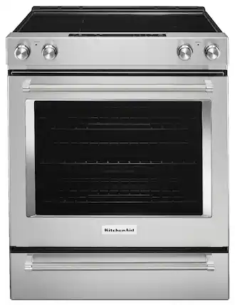 KitchenAid - 6.4 Cu. Ft. Self-Cleaning Slide-In Electric Convection Range - Stainless Steel
