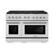 Front. ZLINE - 48 in. Wide 8 Burner Autograph 6.7 cu. ft. Freestanding Paramount Dual Fuel Range with Nickel Helix Handles - Stainless Steel.