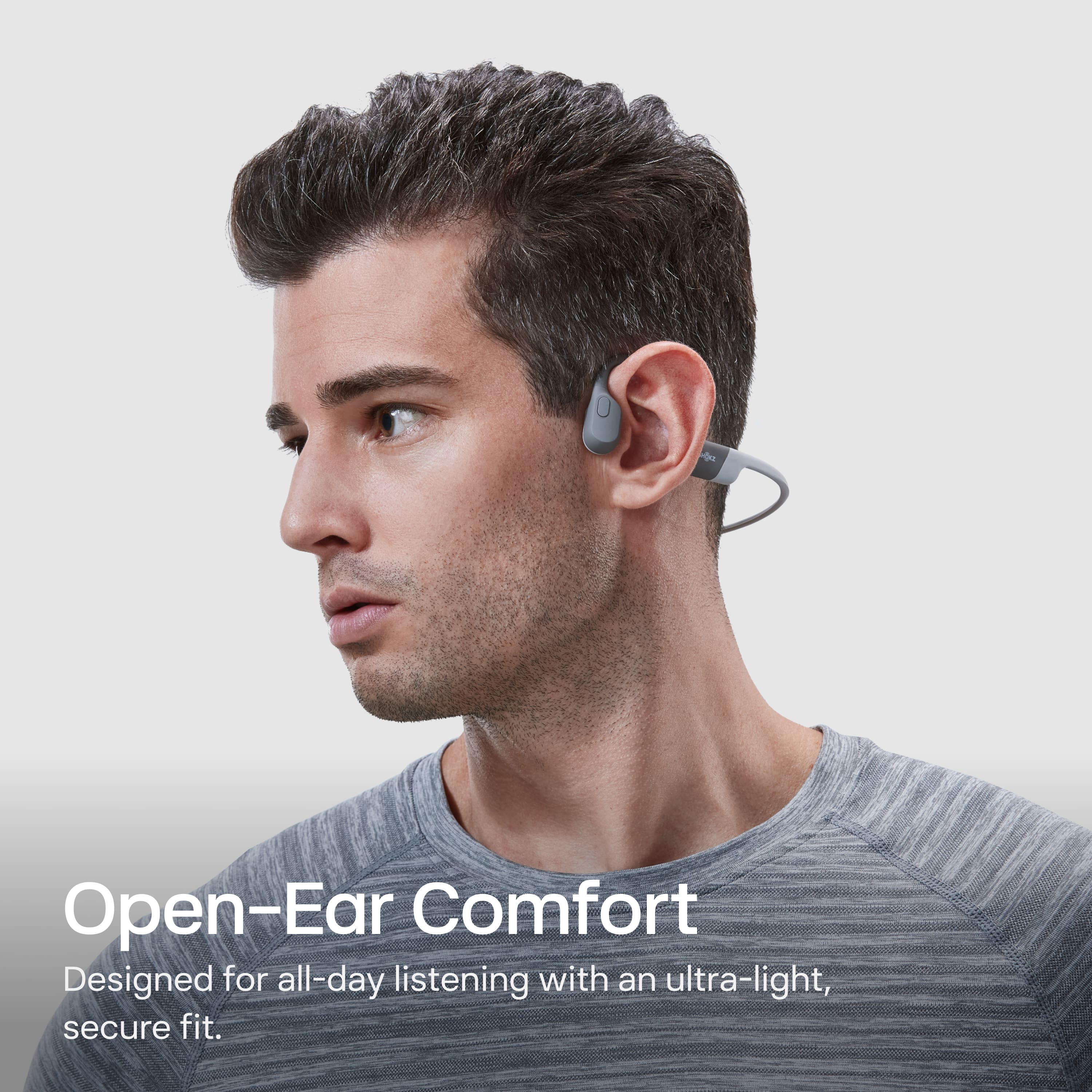 Open-Ear Comfort
Designed for all-day listening with an ultra-light, secure fit.