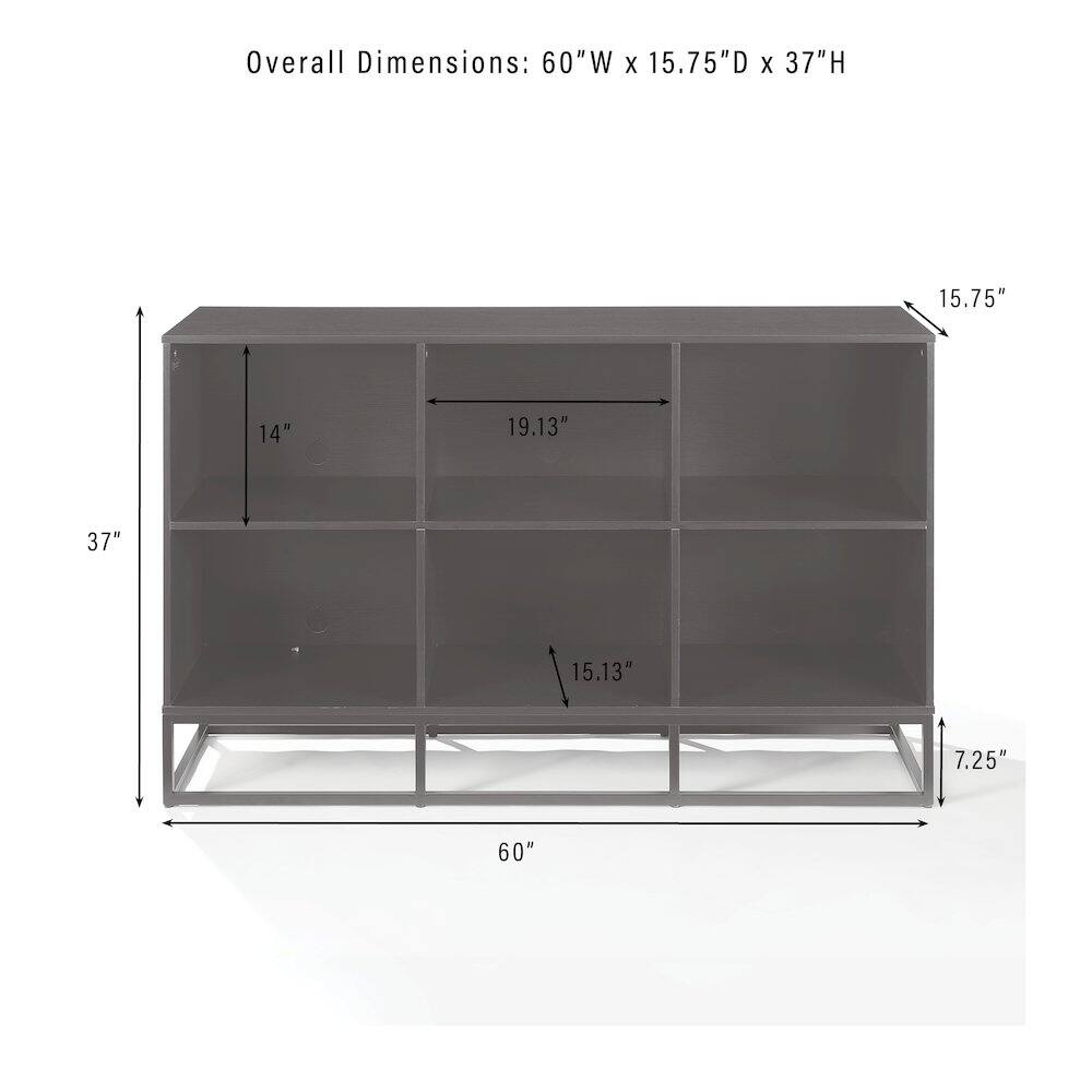 Overall Dimensions: 60"W x 15.75"D x 37"H

- 15.75"
- 14"
- 19.13"
- 37"
- 15.13"
- 7.25"
- 60"