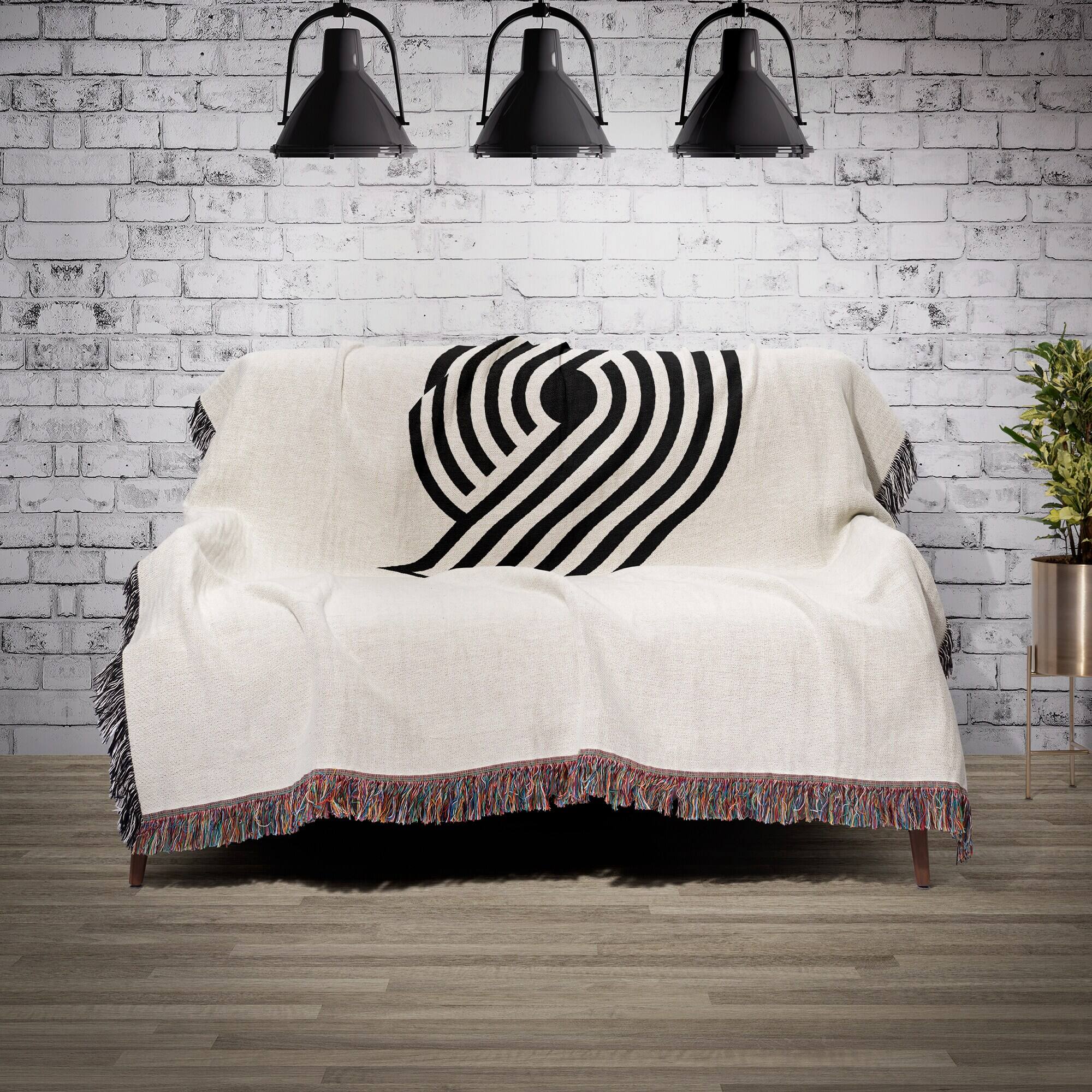 Alt View 1. Chad & Jake - Portland Trail Blazers Woven Blanket - White.