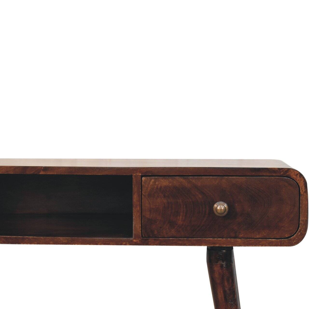 Alt View 1. Artisan Furniture - Artisan Furniture Solid Wood Curved California Walnut Writing Desk - Brown.