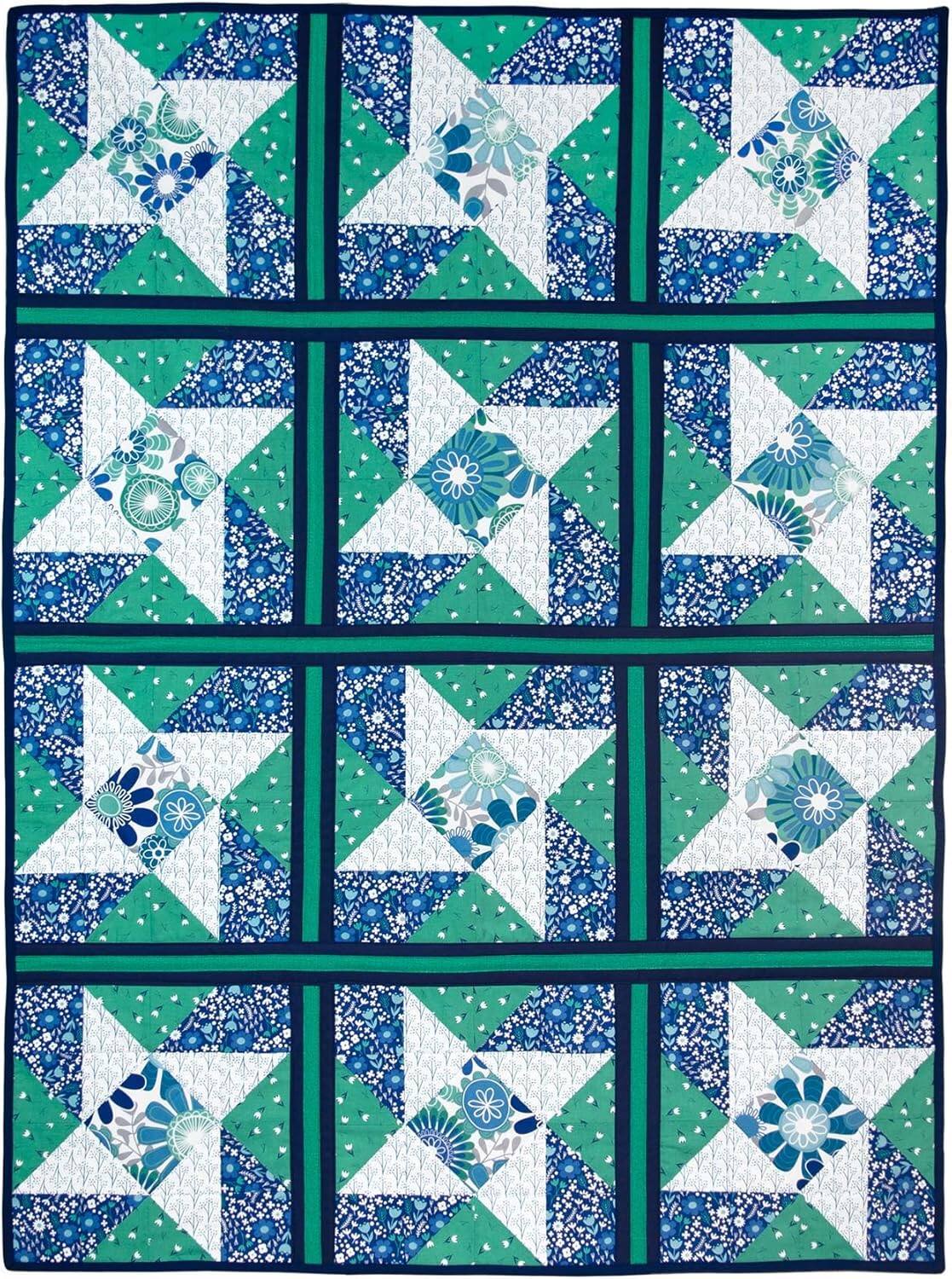 Alt View 1. AccuQuilt - June Tailor Day Star Quilt Block Quilt-As-You-Go Kit (12-Block Pack).