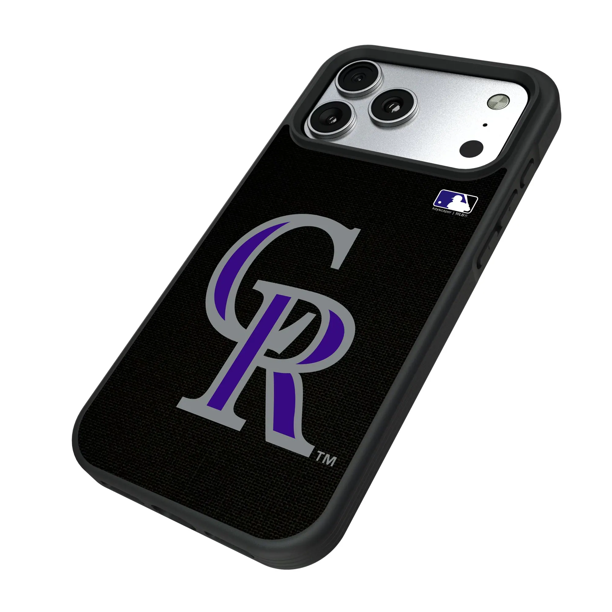 Alt View 1. Keyscaper - Colorado Rockies Personalized Bump Case with 8.2ft Drop Protection - 13 Pro Max - Multicolor.