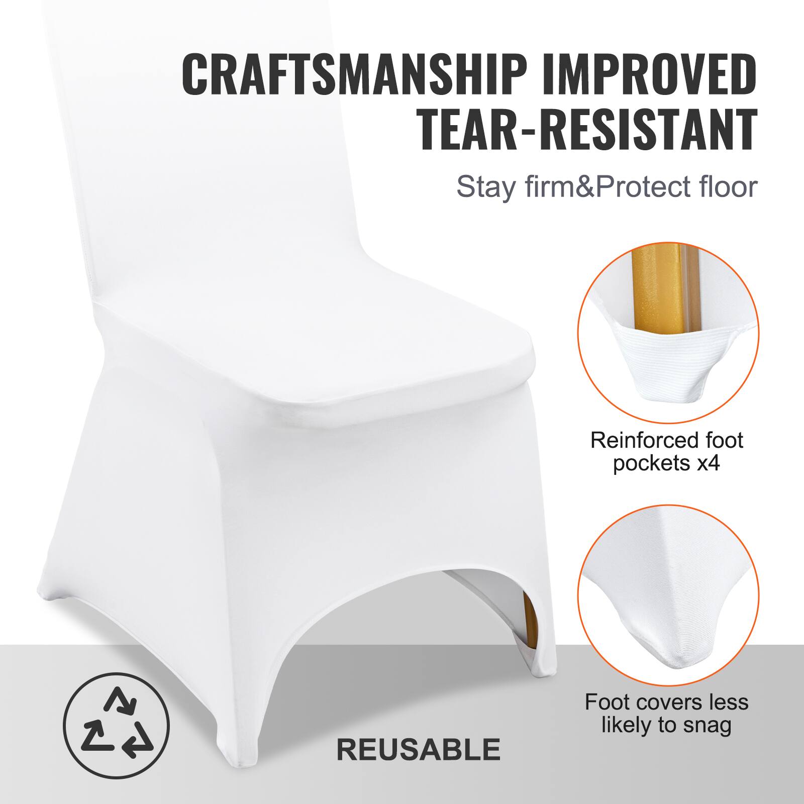 CRAFTSMANSHIP IMPROVED TEAR-RESISTANT, Stay firm & Protect floor, Reinforced foot pockets x4, REUSABLE, Foot covers less likely to snag