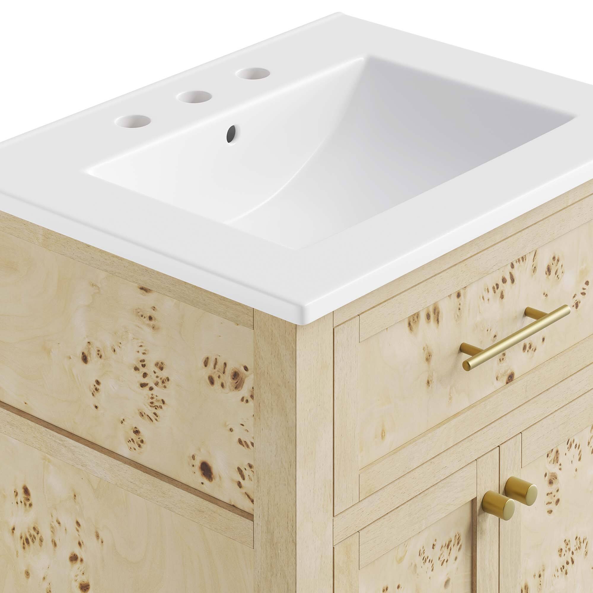 Alt View 7. Modway - Elysian Bathroom Vanity Basin Included by Modway - White Burl.