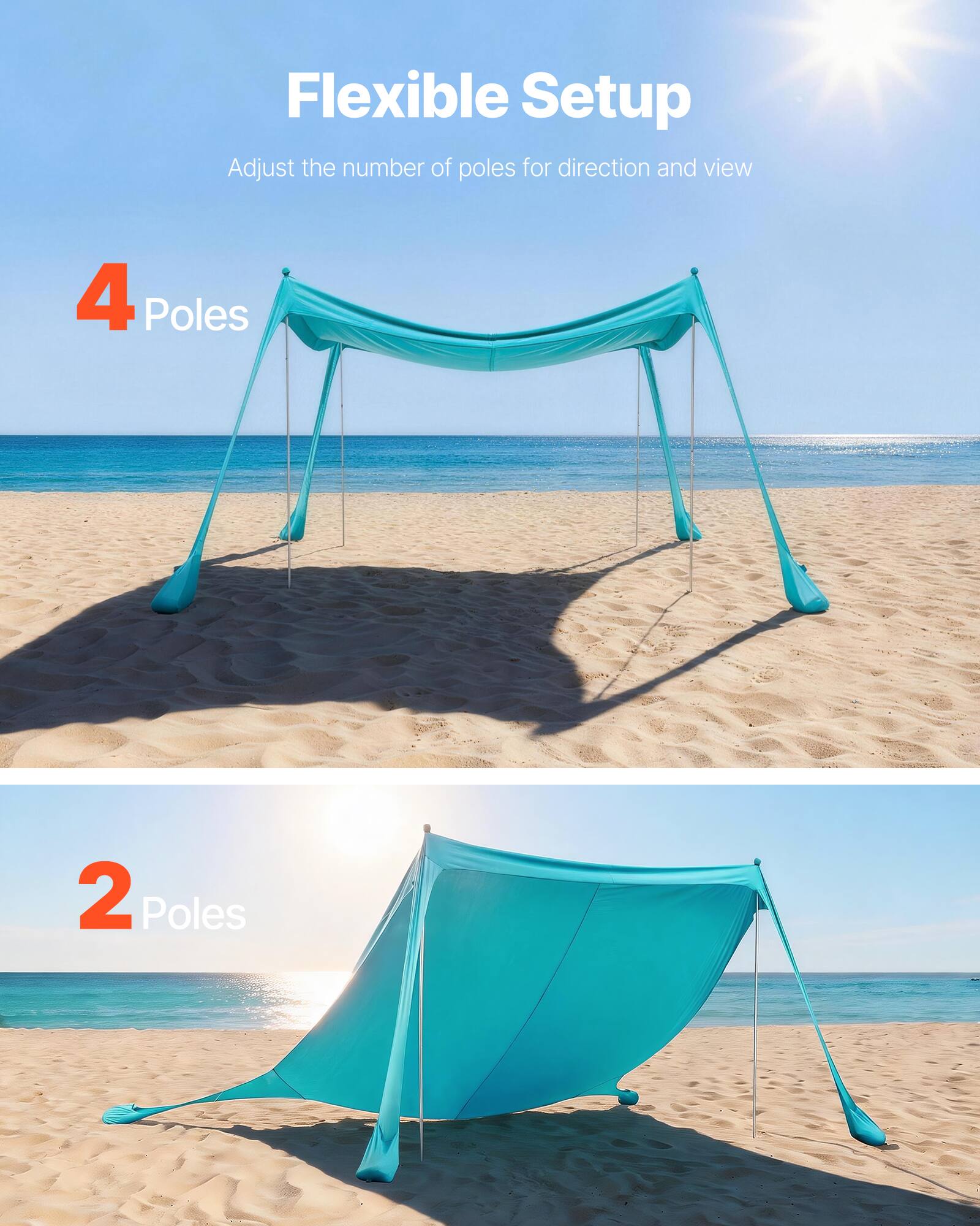 Flexible Setup  
Adjust the number of poles for direction and view  

4 Poles  

2 Poles