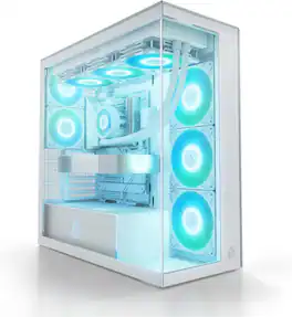 Arctic - Xtender PC Case-Mid Tower-Tempered Glass Panel-Included A-RGB Fans -White - White