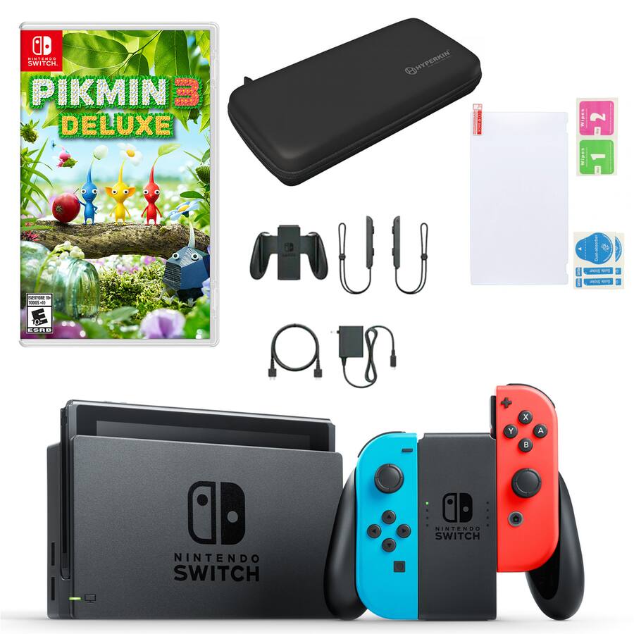 Switch with Pikmin 3 Deluxe and Accessories Nintendo Switch