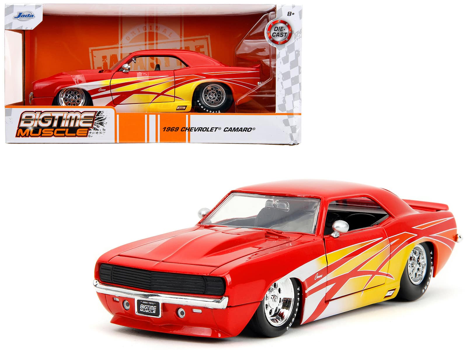 "1969 Chevrolet Camaro Red with Graphics ""BigTime Muscle"" Series 1/24 Diecast Model Car by Jada" price history on PriceWatchPro