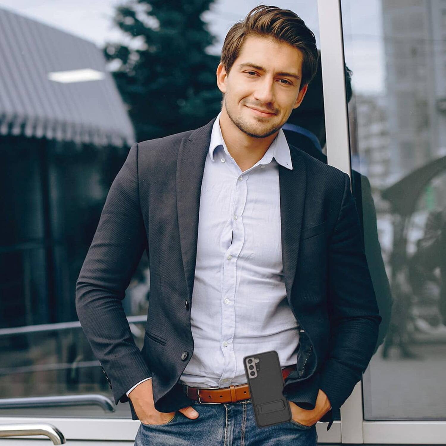 Alt View 2. RomeTech - Rome Tech Dual Layer Holster for Galaxy S21 FE - Black.