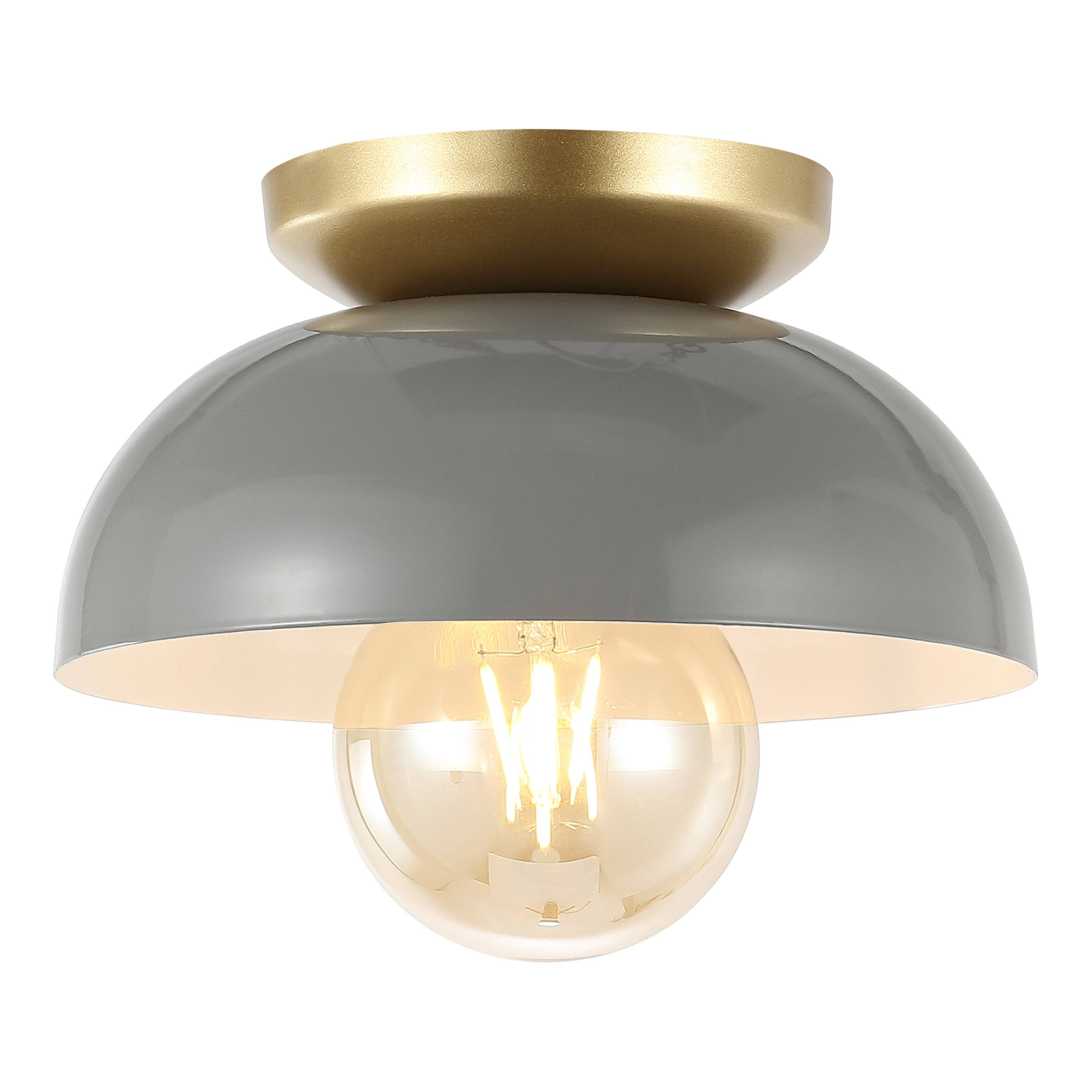 "Jonathan Y - Paulina 8.5"" 1-Light Classic Industrial Iron LED Flush Mount - Gray/Gold Painting" price history on PriceWatchPro
