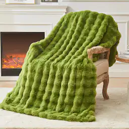 Fur Green Throw