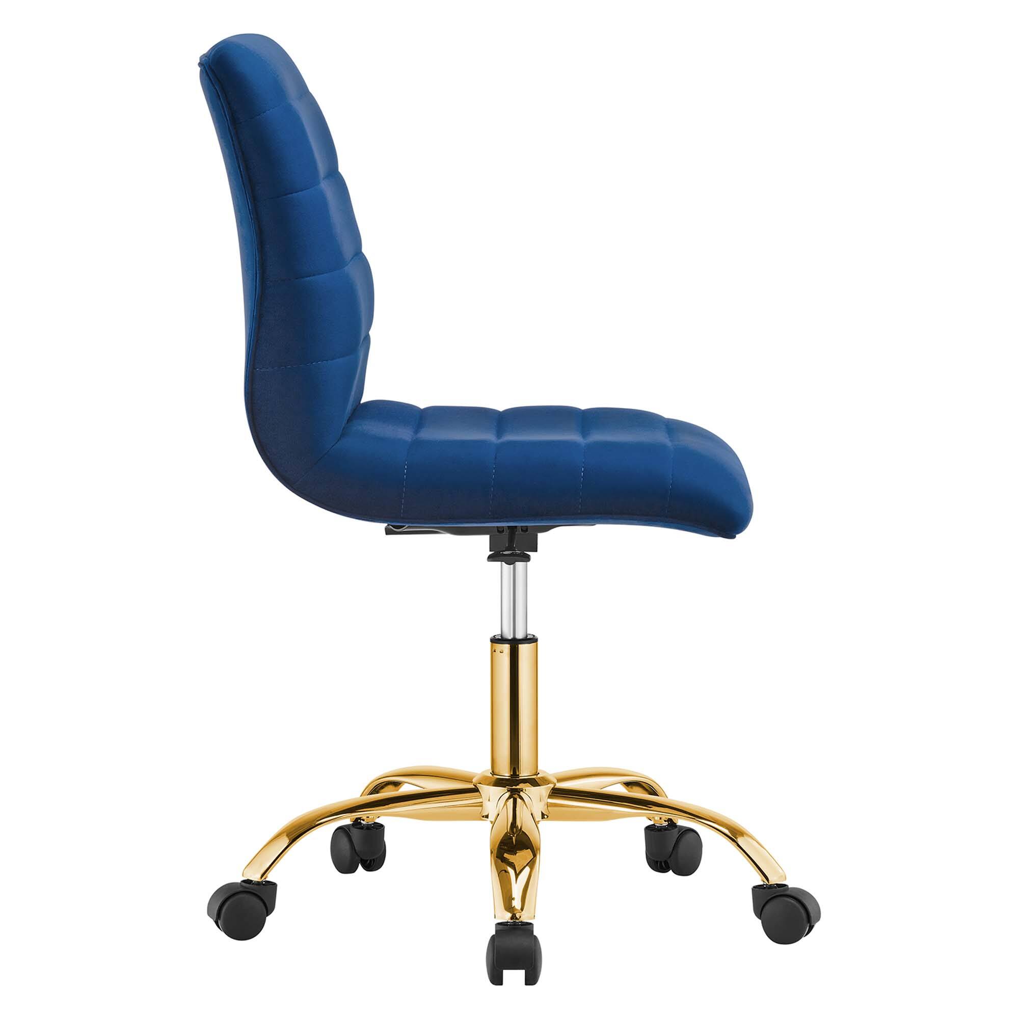 Left. Modway - Ripple Armless Performance Velvet Office Chair by Modway - Blue.
