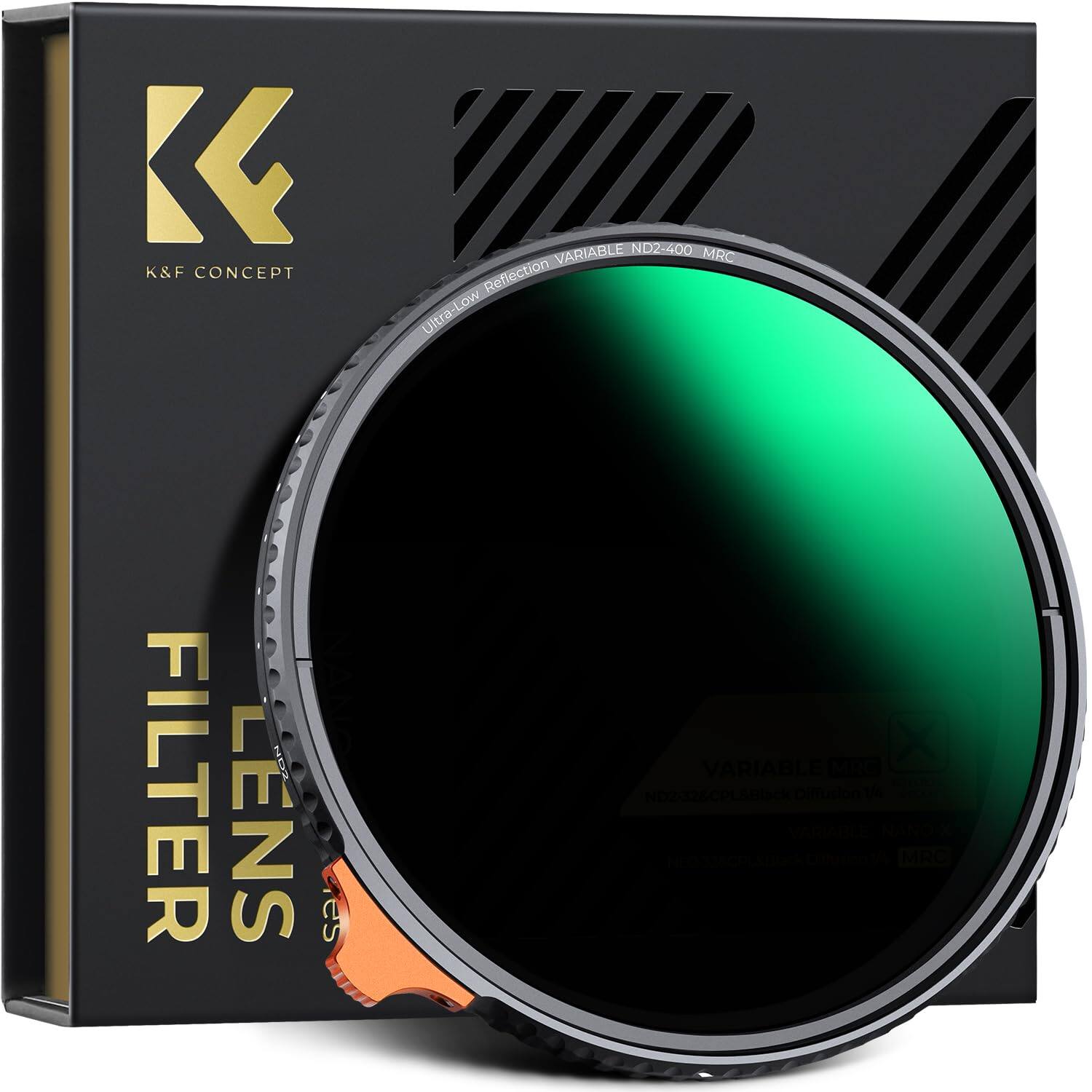 K&F Concept 39mm Ultra Low Reflectivity Variable ND2 400 Lens Filter (1 ...
