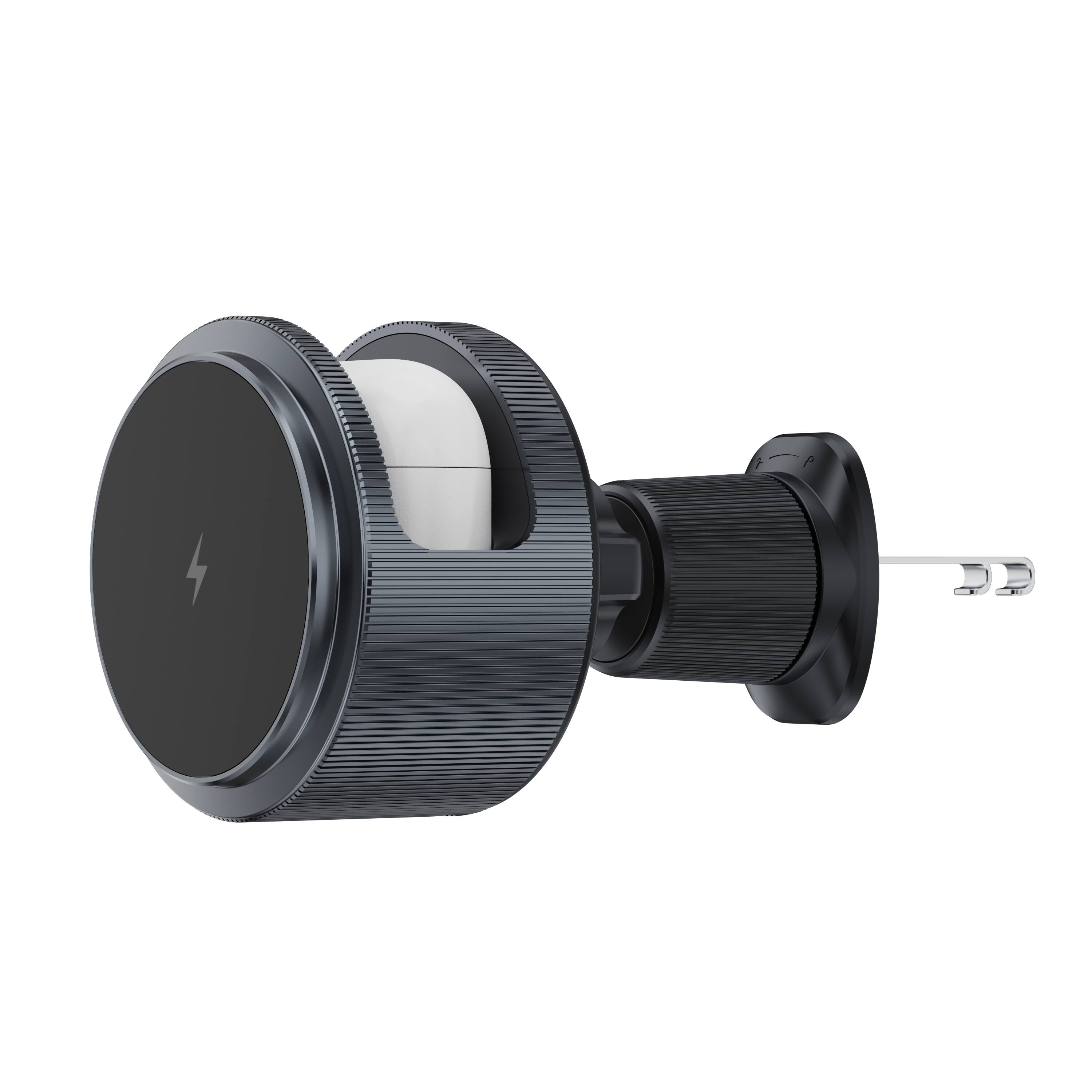 Left. Brookstone - Brookstone Magsafe Wireless Charging Car Phone Mount and Wireless Charging Airpod Holder.