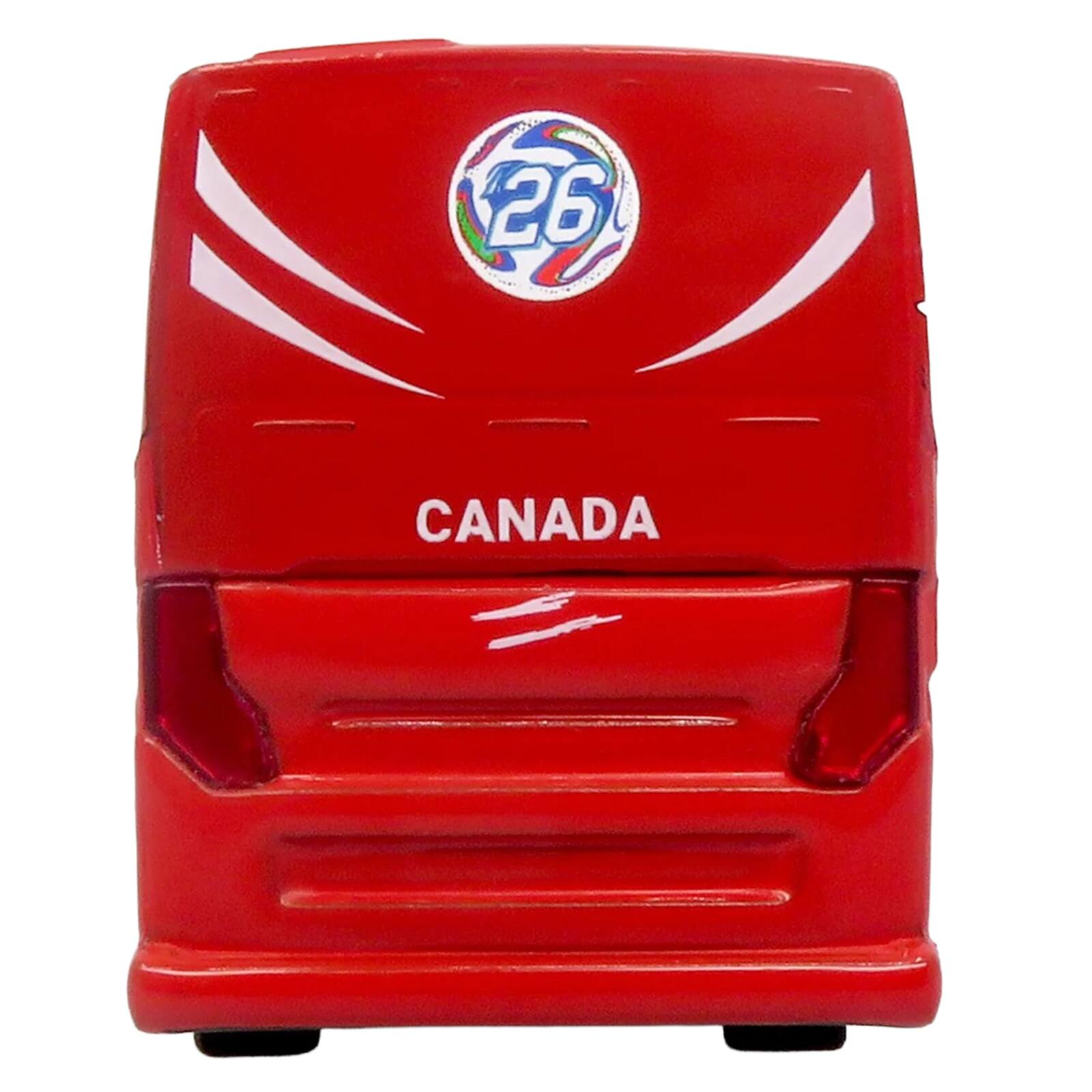 Alt View 4. Iconic Replicas - Prevost H3-45 Coach Bus "Canada National Soccer Team" Red with Graphics 1/87 (HO) Diecast Model by Iconic Replicas.