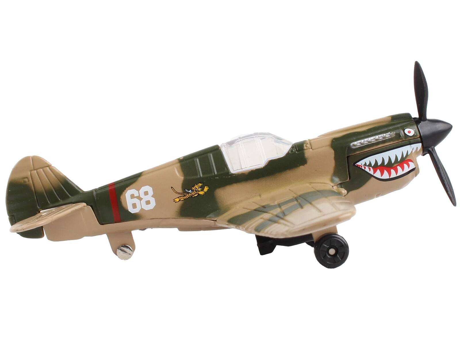 Alt View 1. Runway24 - Curtiss P-40 Warhawk Fighter Aircraft Camouflage with Runway Section Diecast Model Airplane by Runway24.