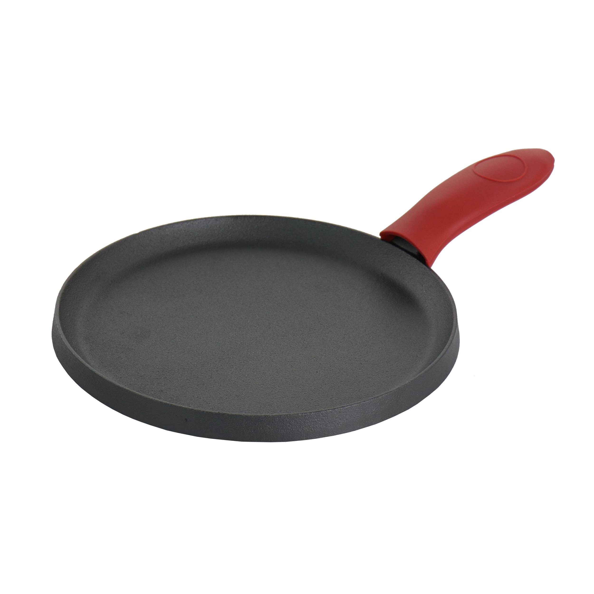 Alt View 2. Mega Chef - MegaChef Pre-Seasoned Cast Iron 6 Piece Set with Red Silicone Holders - Black and Red.