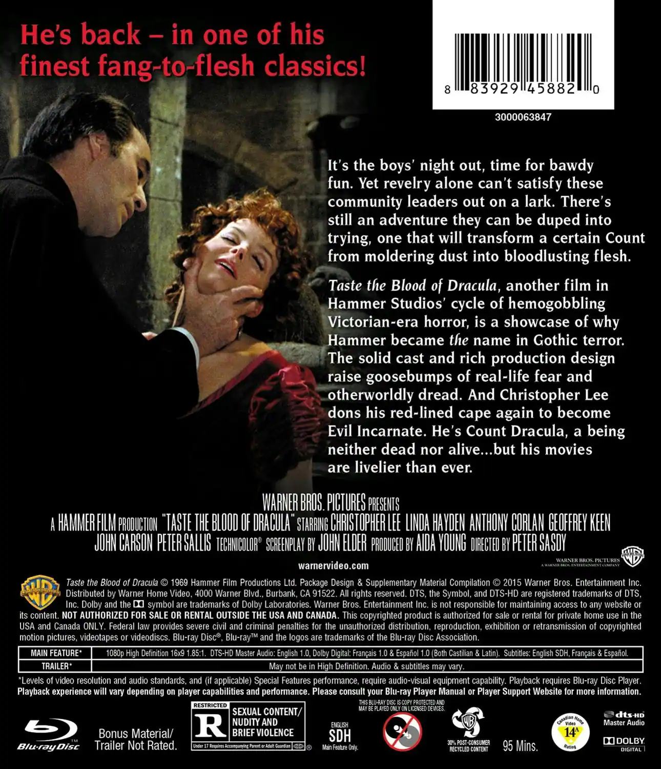 Back. Taste the Blood of Dracula [Blu-ray].