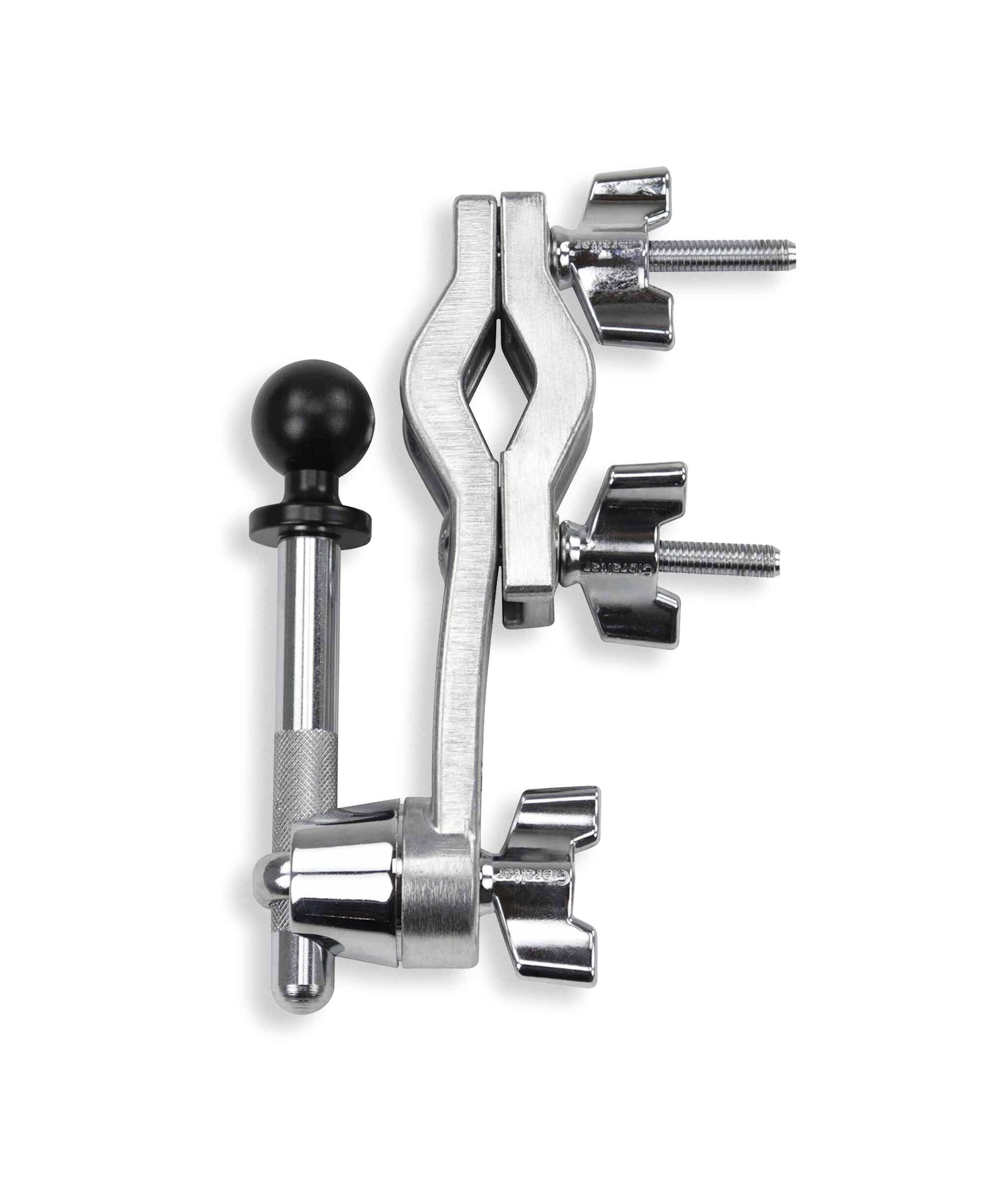 Front. Gibraltar Hardware - Dual Adjust Stand Ball Mount, Flexible, Durable, and Adjustable with Mini-Boom Arm, Drum Hardware Parts and Accessories.