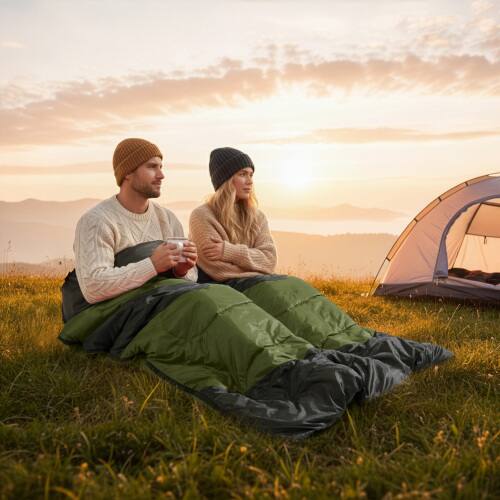 Alt View 7. Winado - Compact Envelope Weather Sleeping Bag for Outdoor Backpacking, Hiking, Camping - Green.