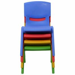Pefilos - 4-pack Colorful Stackable Plastic Children Chairs, Kids Couch for Kids - Blue