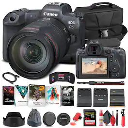 Canon - EOS R5 Mirrorless Camera W/ 24-105mm f/4L Lens 4147C013 - Basic Bundle (International Version)