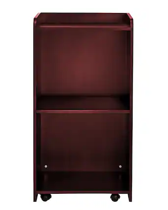 Front. AdirOffice - Podium Lectern, Wood Mobile Presentation Lectern Stand with Shelves - Mahogany.