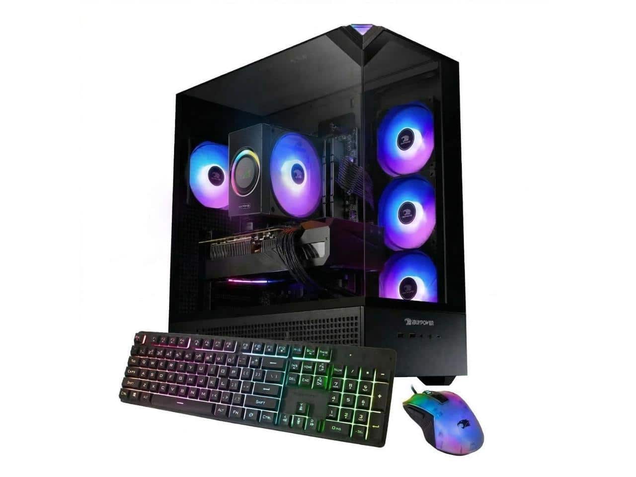 iBUYPOWER - Element Gaming PC Desktop - AMD Ryzen 7 9700F, NVIDIA GeForce RTX 5060Ti 16GB, 32GB DDR5 RAM, 1TB NVMe SSD - Black