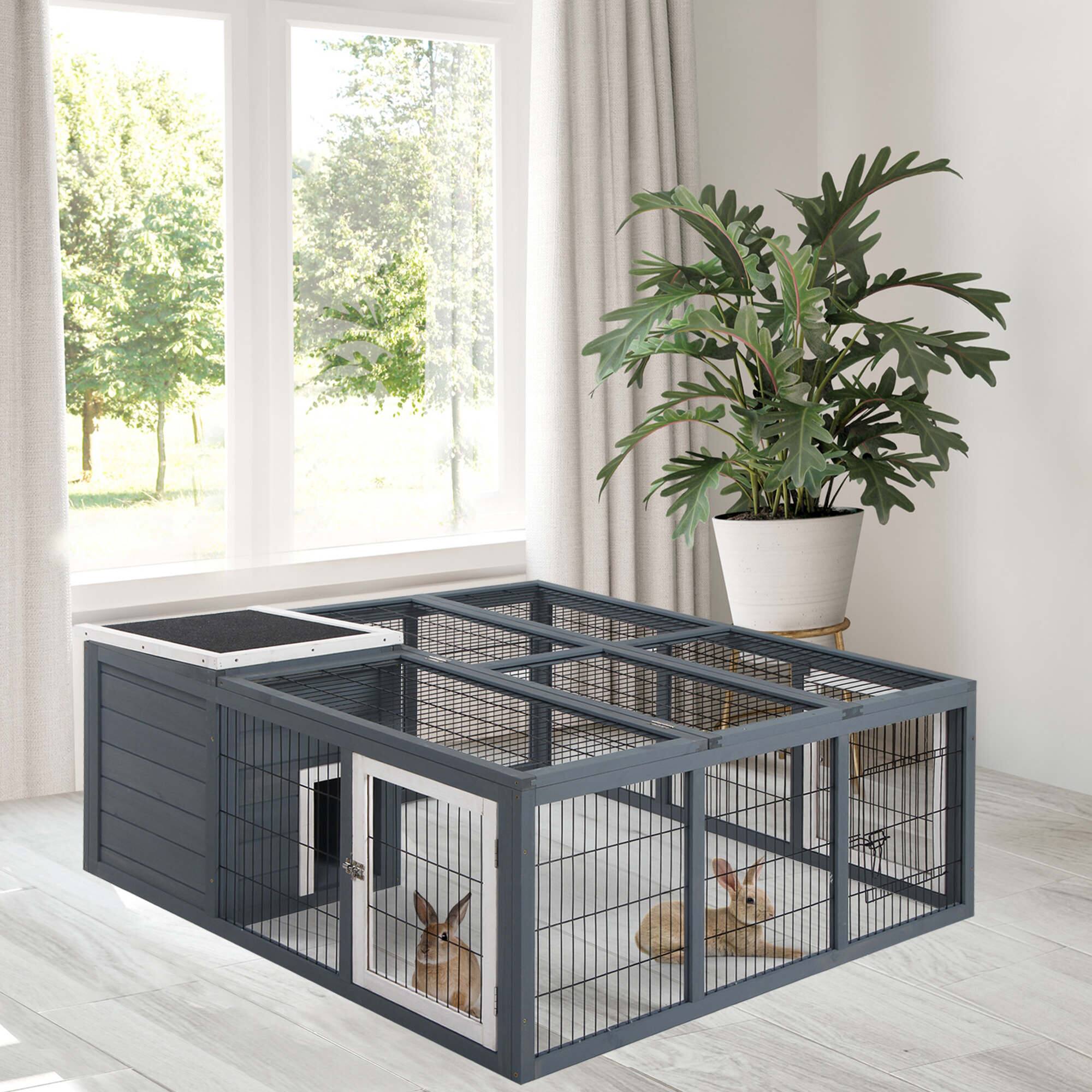 Alt View 1. Pawhut - Rabbit Hutch.