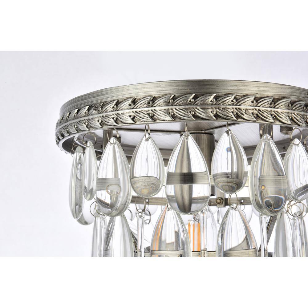 Alt View 4. Urban Classic - Nordic 1 light antique silver Flush Mount Clear Royal Cut Crystal - Antique Silver.