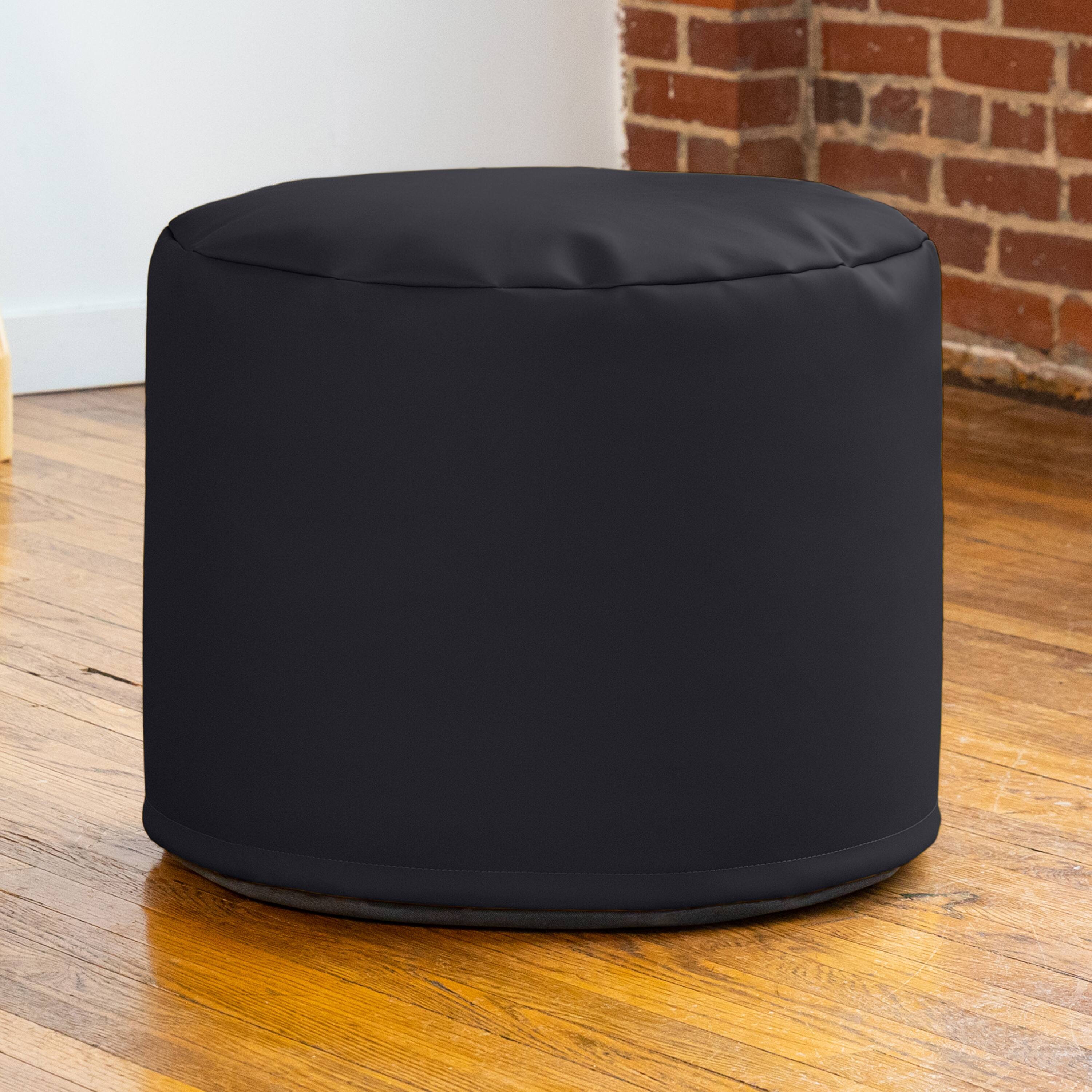 Alt View 1. Jaxx - Jaxx Mallo Modular Pouf Classroom Bean Bag Seat, Premium Vinyl - Black - Black.