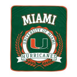 Pegasus - Miami Hurricanes 50" x 60" University Crest Ultra Soft Blanket - Multicolor