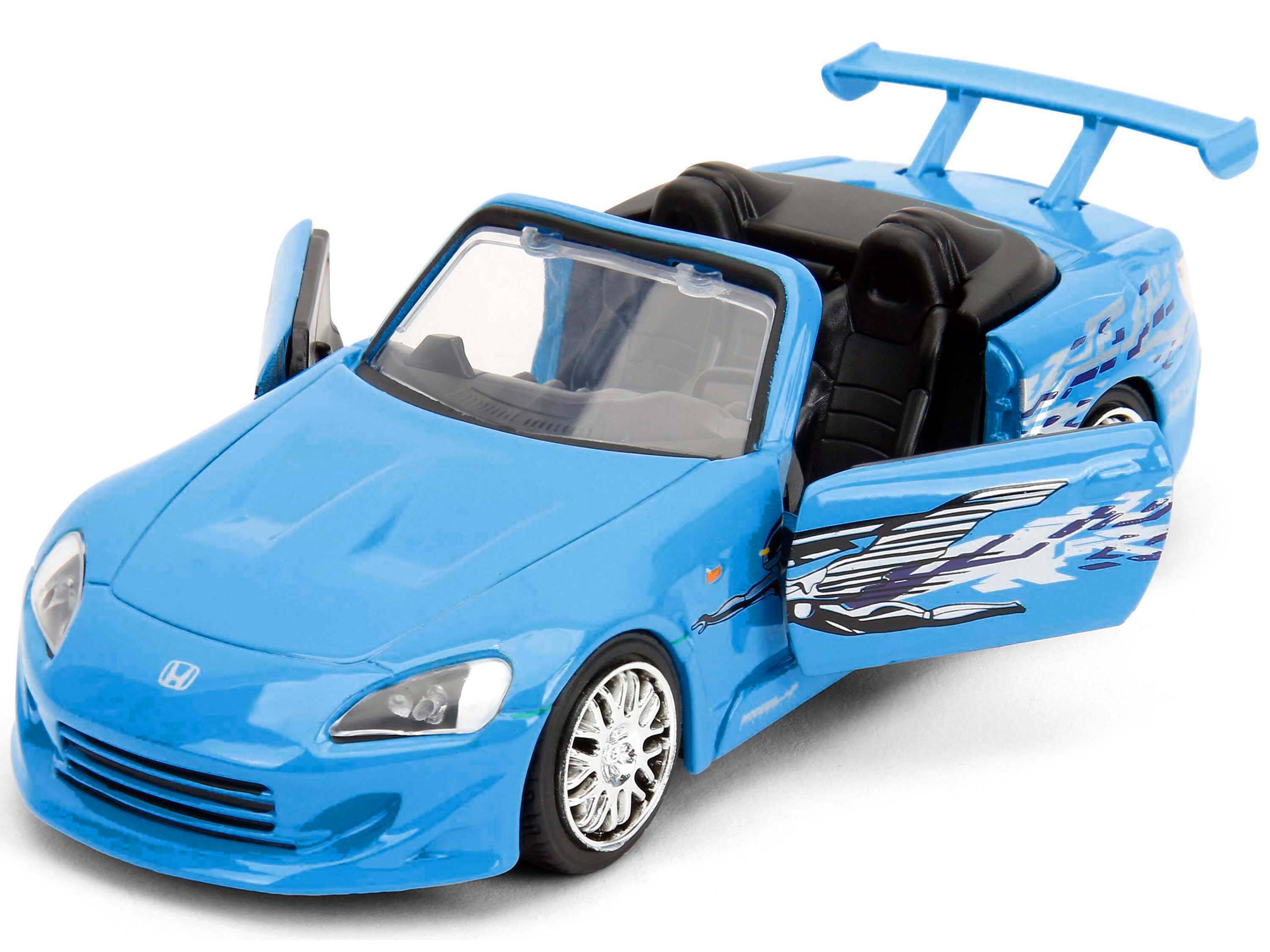 Alt View 1. Jada - 2001 Honda S2000 Convertible Blue with Graphics "Fast & Furious Remix - 25th Anniversary" Series  1/32 Model Car by Jada - Multicolor.