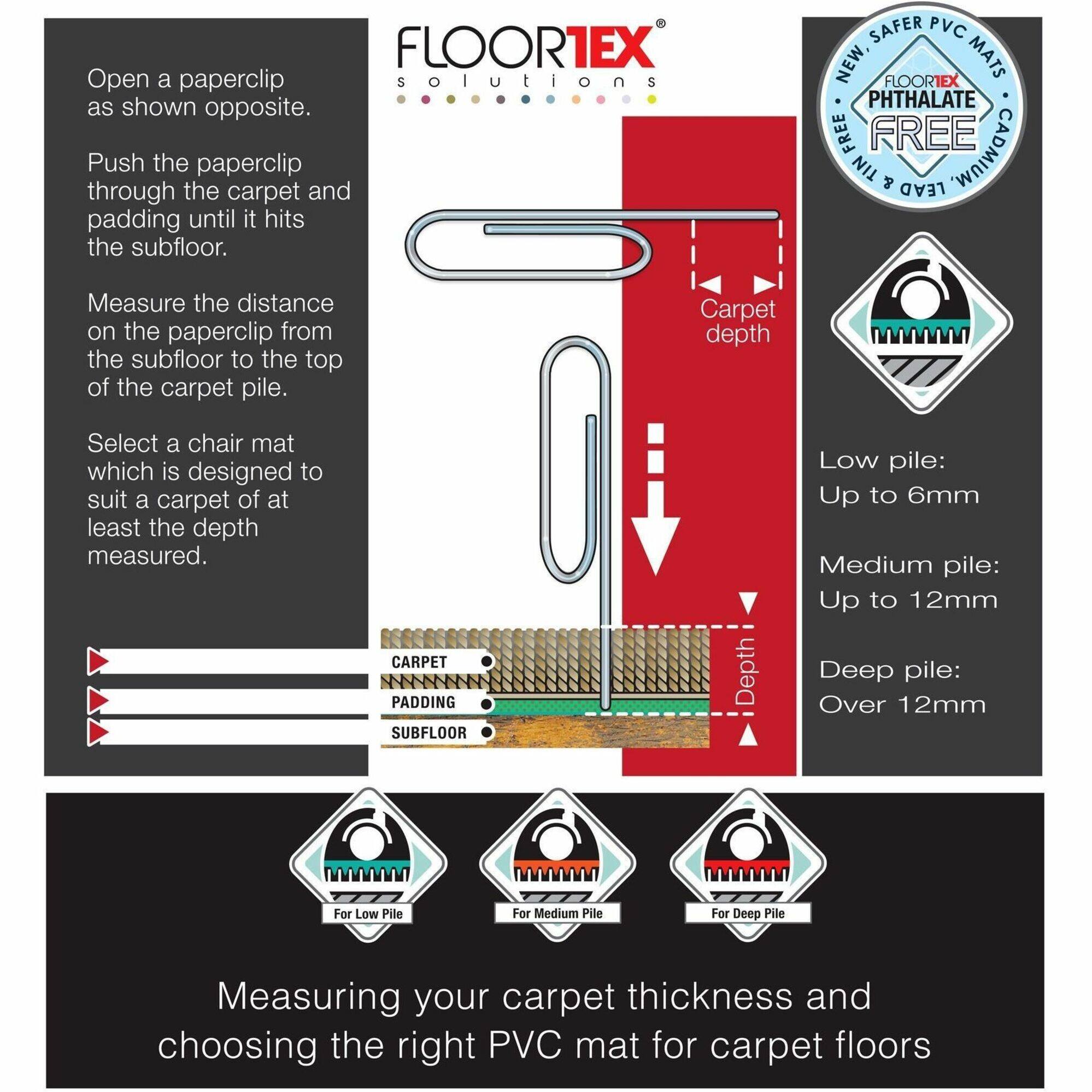 Alt View 23. Floortex - Computex Anti-Static Vinyl Lipped Chair Mat for Carpets up to 3/8'' - 36'' x 48'' - Clear.