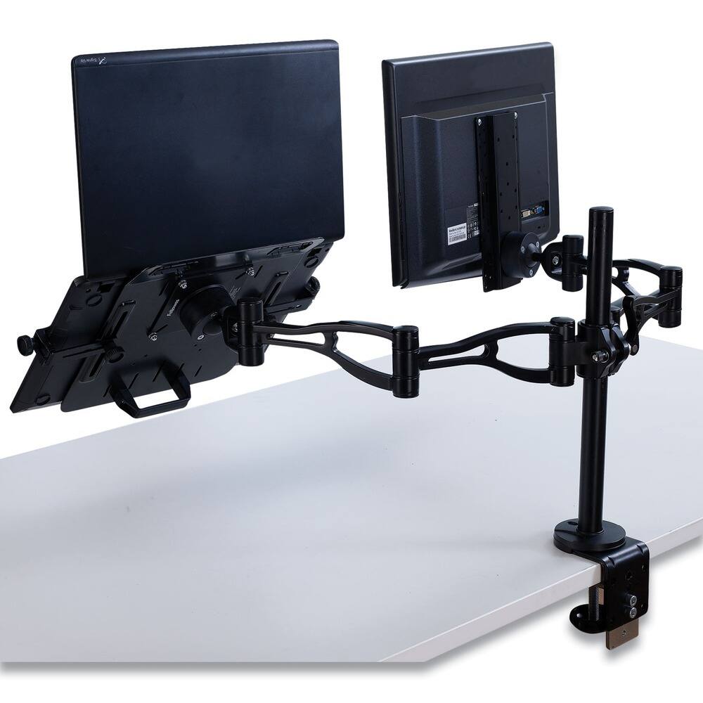 Back. Fellowes - Professional Series 360 Degree Rotation 37 Degree Tilt 360 Degree Pan Supports 24 lbs. Depth Adjustable Monitor Arm - Black.