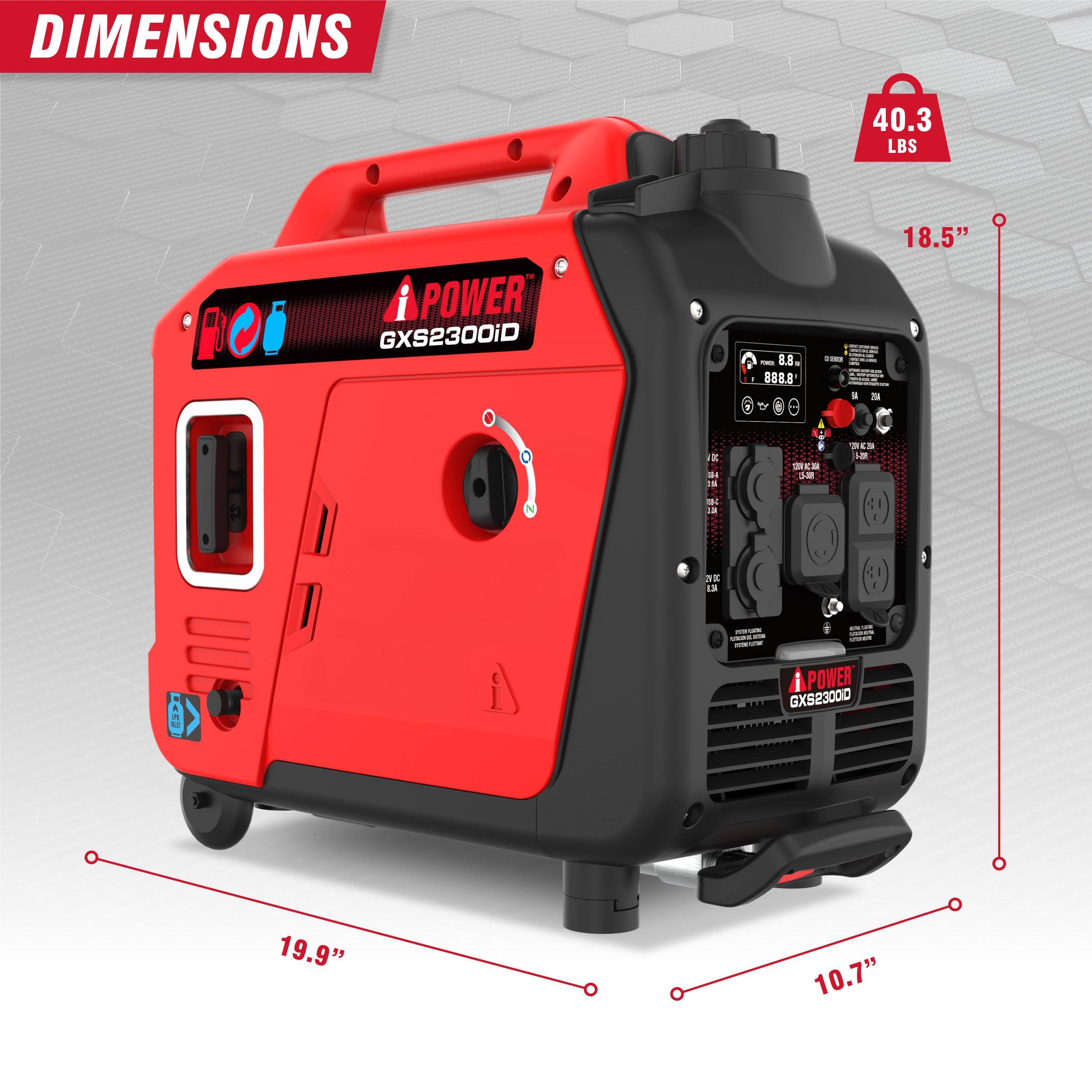 DIMENSIONS  
40.3 LBS  
POWER GX52300iD  
18.5"  
19.9"  
10.7"