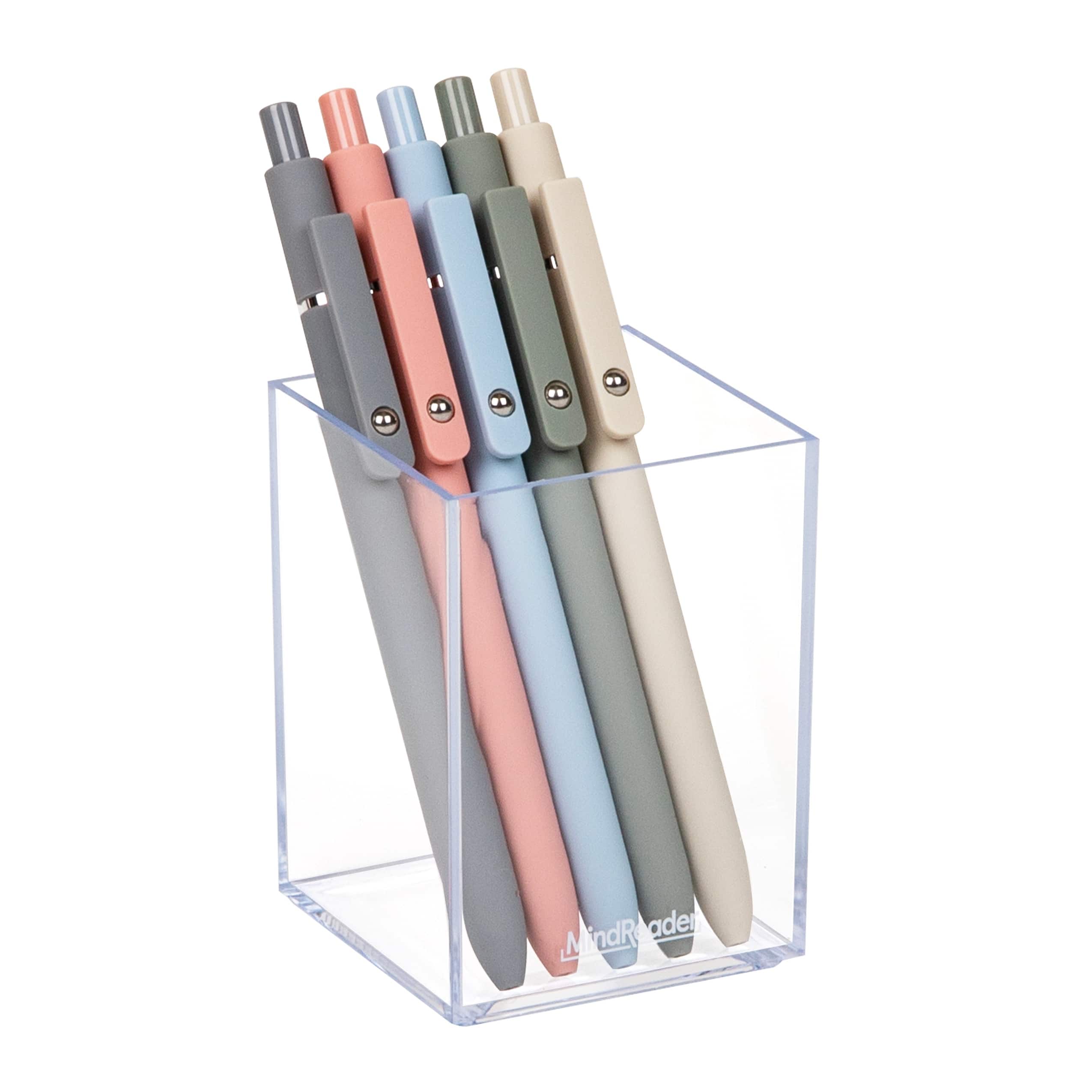 Mind Reader - Pen Cup, Accessory Holder, Desktop Organization, Office, Acrylic - Clear