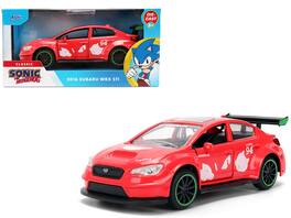 Jada - 2016 Subaru WRX STI with "Knuckles" Graphics "Sonic the Hedgehog" (1991) Video Game "Hollywood Rides" Series 1/32 - Red