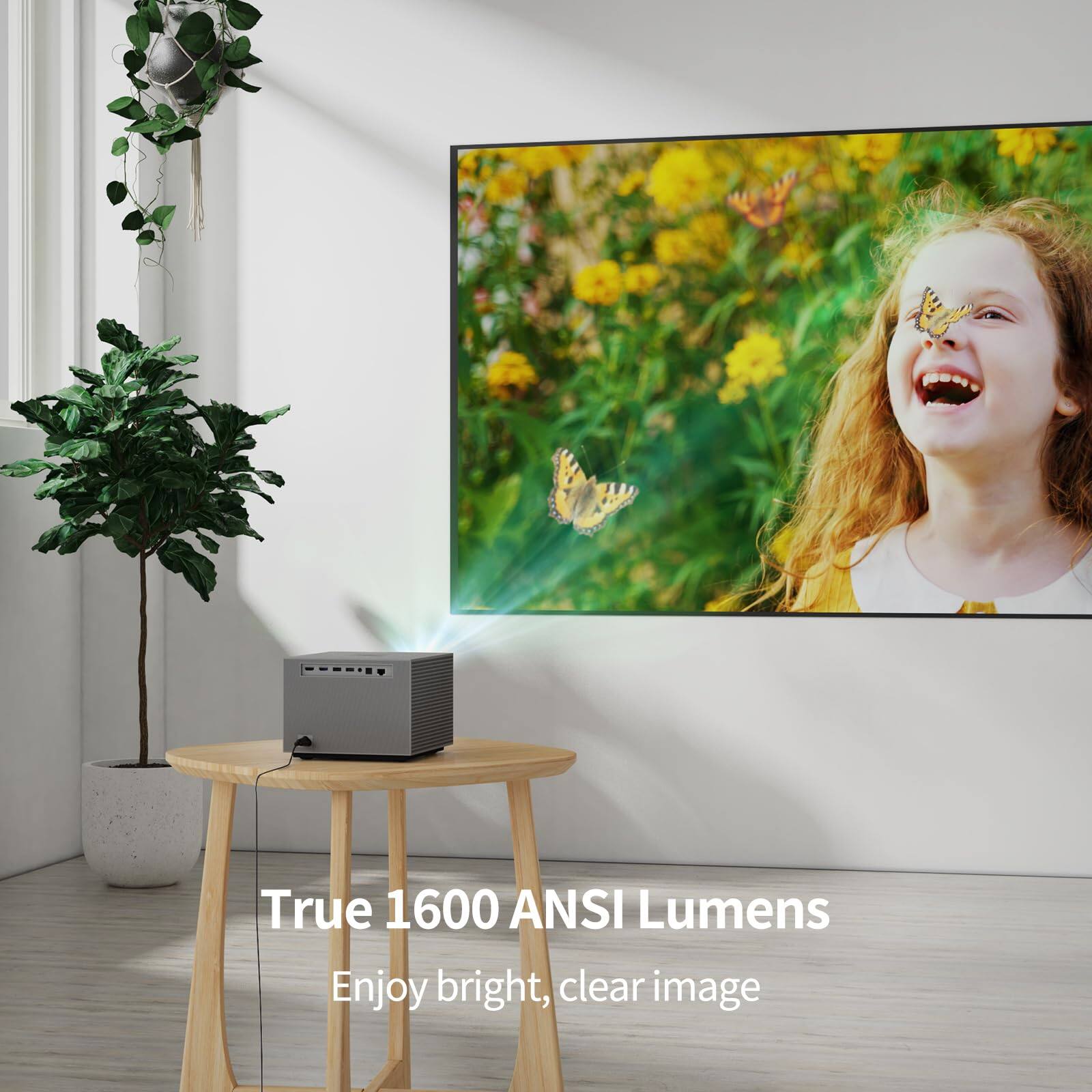 True 1600 ANSI Lumens  
Enjoy bright, clear image